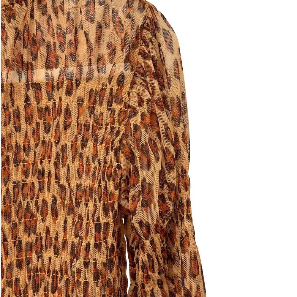 NWT Free‎ People Hello There Top in Leopard